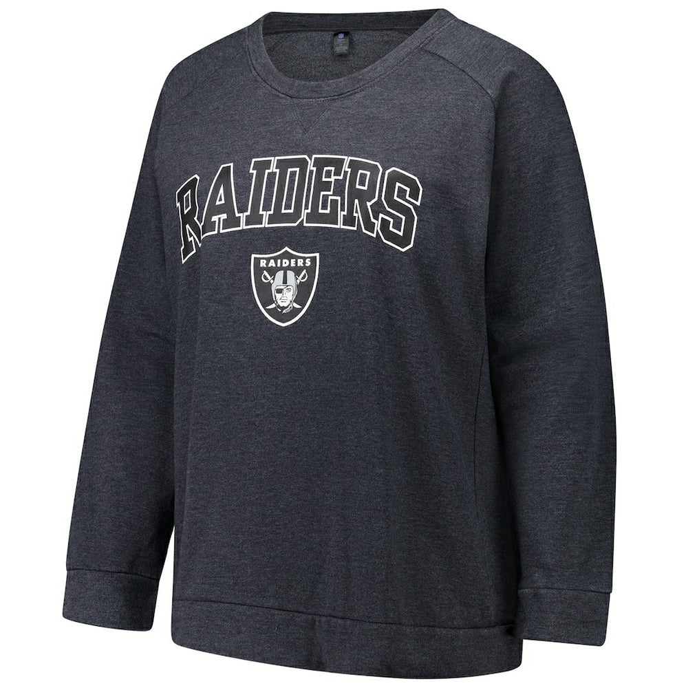 Las Vegas Raiders  Profile Women's Plus Size Acid Wash Raglan Sweatshirt