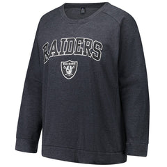 Las Vegas Raiders  Profile Women's Plus Size Acid Wash Raglan Sweatshirt