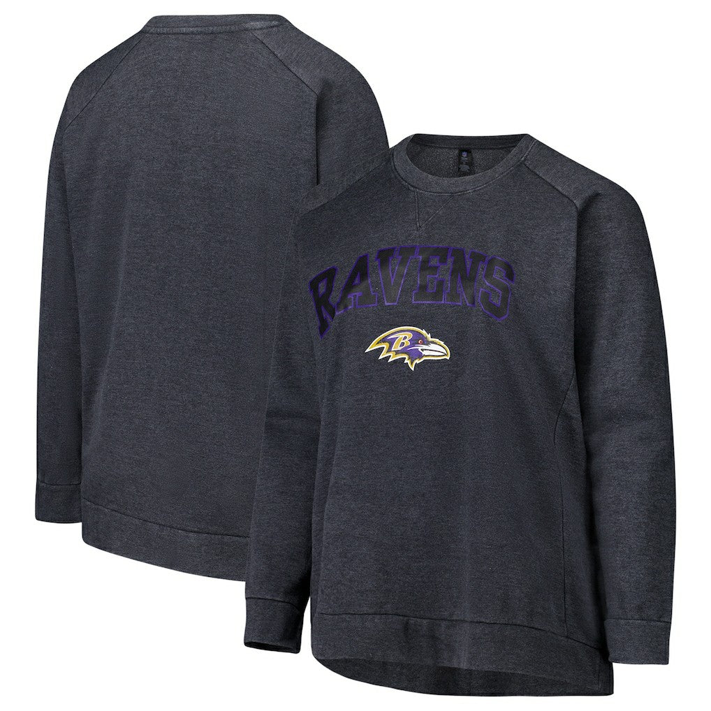 Baltimore Ravens  Profile Women's Plus Size Acid Wash Raglan Sweatshirt