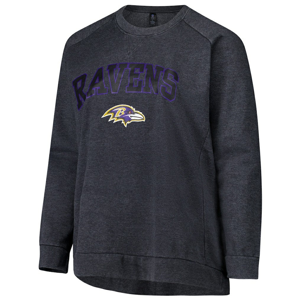 Baltimore Ravens  Profile Women's Plus Size Acid Wash Raglan Sweatshirt