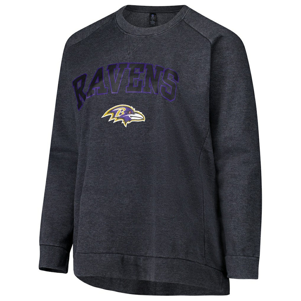 Baltimore Ravens  Profile Women's Plus Size Acid Wash Raglan Sweatshirt