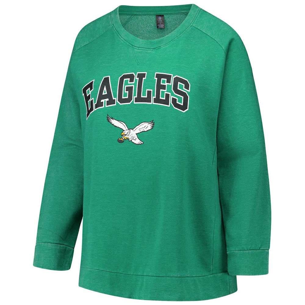 Philadelphia Eagles  Profile Women's Plus Size Acid Wash Raglan Sweatshirt
