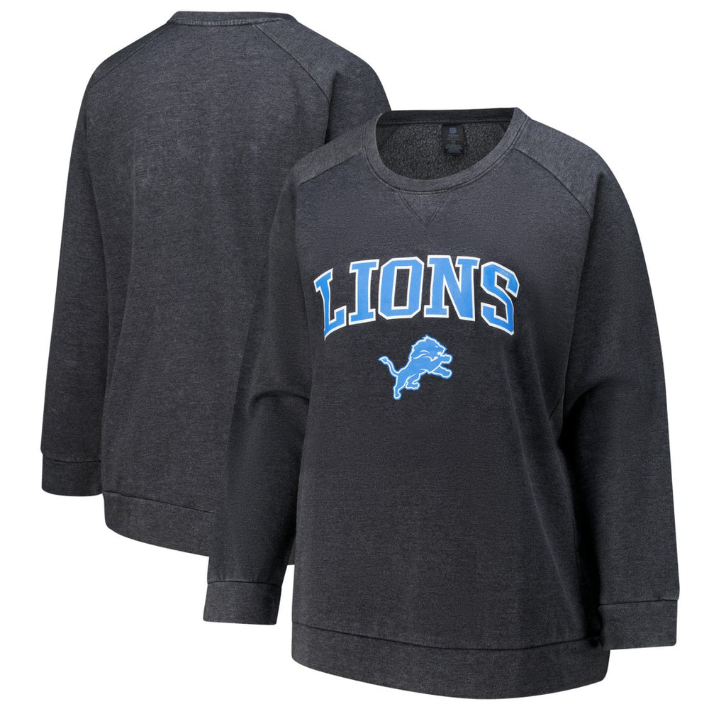 Detroit Lions  Profile Women's Plus Size Acid Wash Raglan Sweatshirt