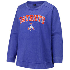 New England Patriots  Profile Women's Plus Size Acid Wash Raglan Sweatshirt