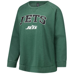New York Jets  Profile Women's Plus Size Acid Wash Raglan Sweatshirt