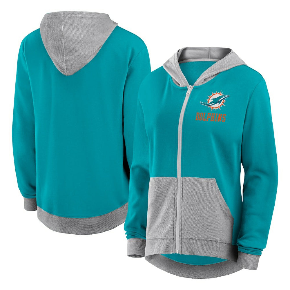 Miami Dolphins Fanatics Women's Hit It Full-Zip Hoodie