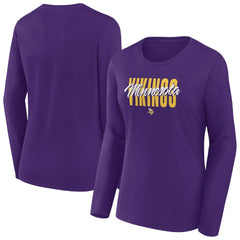 Minnesota Vikings Fanatics Women's Long Sleeve Scoop Neck T-Shirt