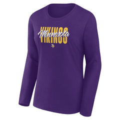Minnesota Vikings Fanatics Women's Long Sleeve Scoop Neck T-Shirt