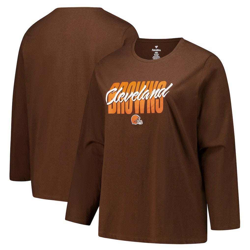Cleveland Browns Fanatics Women's Long Sleeve Scoop Neck T-Shirt
