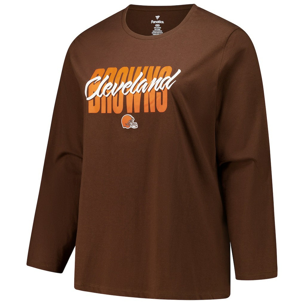 Cleveland Browns Fanatics Women's Long Sleeve Scoop Neck T-Shirt