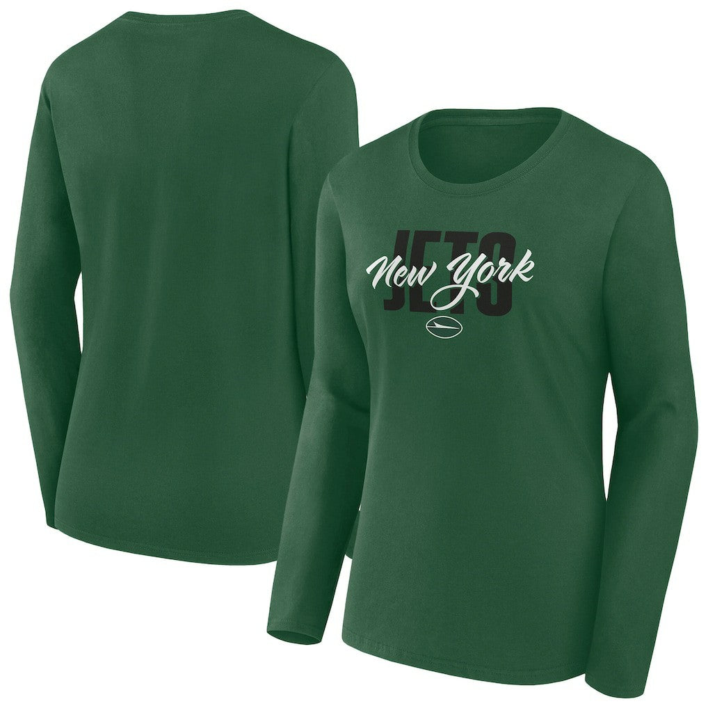 New York Jets Fanatics Women's Long Sleeve Scoop Neck T-Shirt