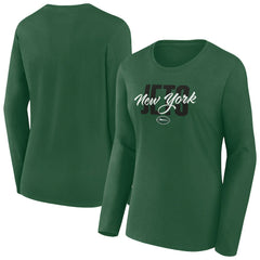 New York Jets Fanatics Women's Long Sleeve Scoop Neck T-Shirt