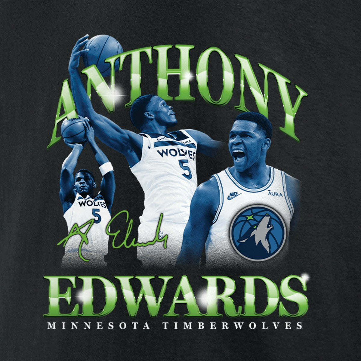 Anthony Edwards Minnesota Timberwolves Retro '90s T-Shirt Online