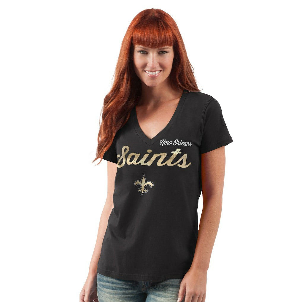 New Orleans Saints  G-III 4Her by Carl Banks Women's Post Season V-Neck T-Shirt