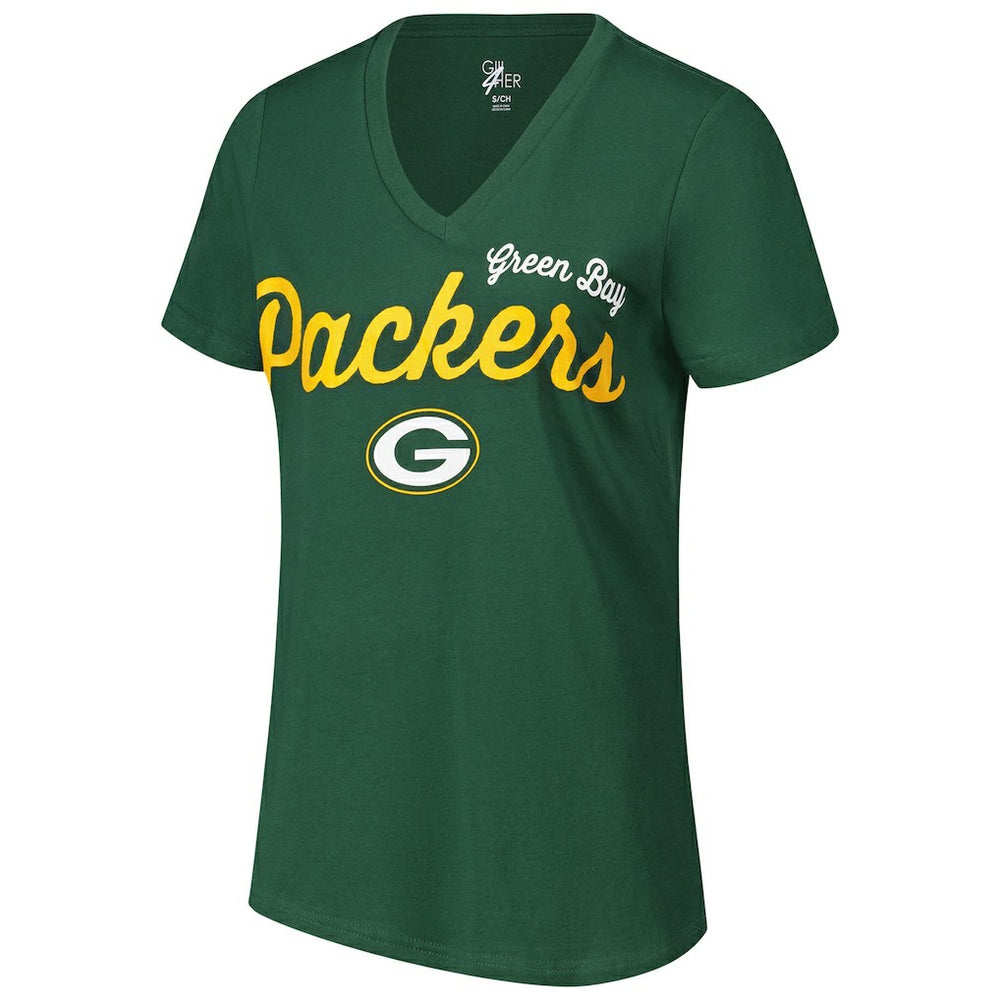 Green Bay Packers  G-III 4Her by Carl Banks Women's Post Season V-Neck T-Shirt