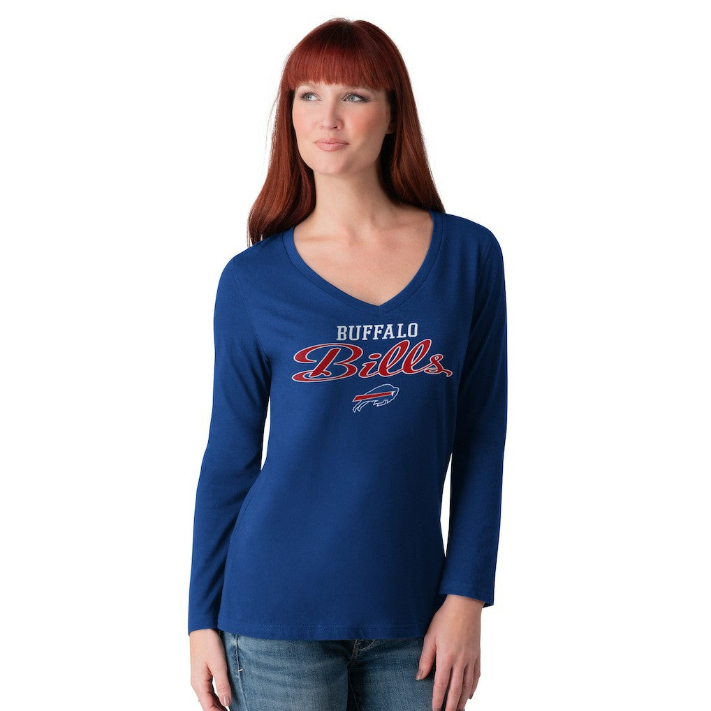 Buffalo Bills  G-III 4Her by Carl Banks Women's Post Season Long Sleeve V-Neck T-Shirt
