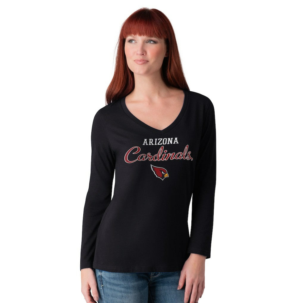 Arizona Cardinals  G-III 4Her by Carl Banks Women's Post Season Long Sleeve V-Neck T-Shirt