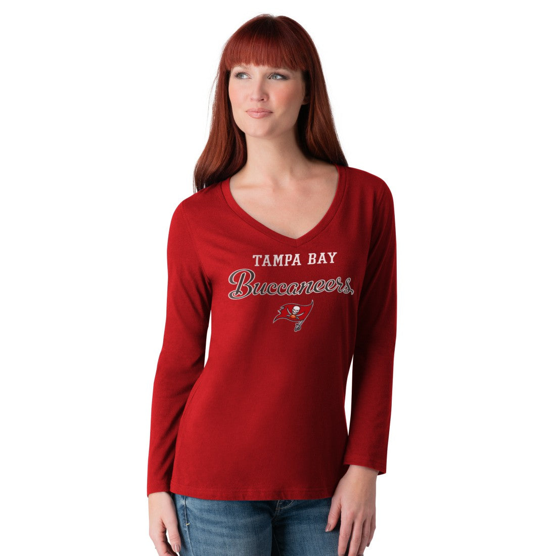 Tampa Bay Buccaneers  G-III 4Her by Carl Banks Women's Post Season Long Sleeve V-Neck T-Shirt