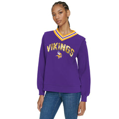 Minnesota Vikings  Tommy Hilfiger Women's Alice V-Neck Pullover Sweatshirt