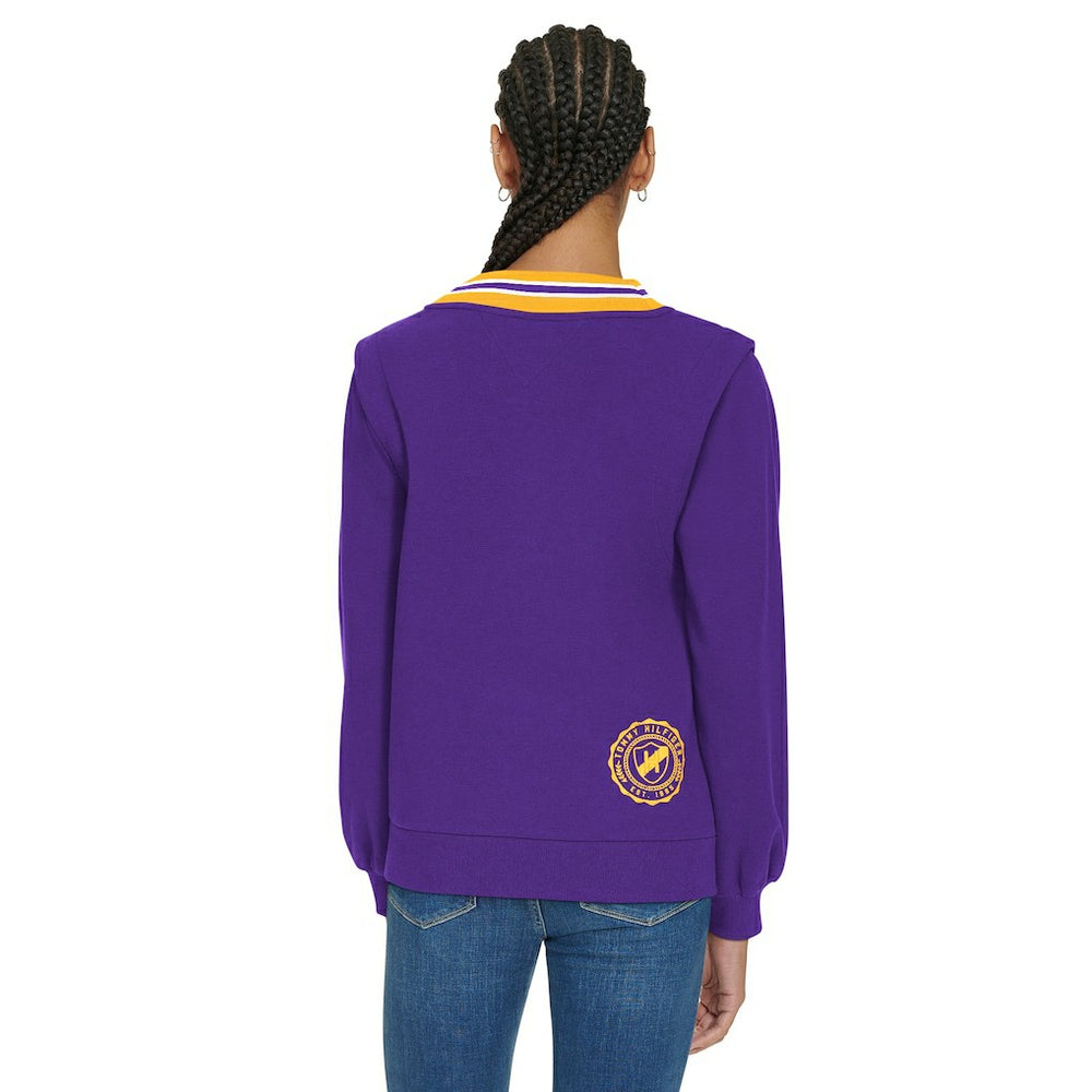 Minnesota Vikings  Tommy Hilfiger Women's Alice V-Neck Pullover Sweatshirt