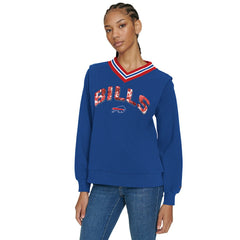 Buffalo Bills  Tommy Hilfiger Women's Alice V-Neck Pullover Sweatshirt