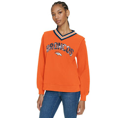 Denver Broncos  Tommy Hilfiger Women's Alice V-Neck Pullover Sweatshirt