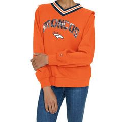 Denver Broncos  Tommy Hilfiger Women's Alice V-Neck Pullover Sweatshirt