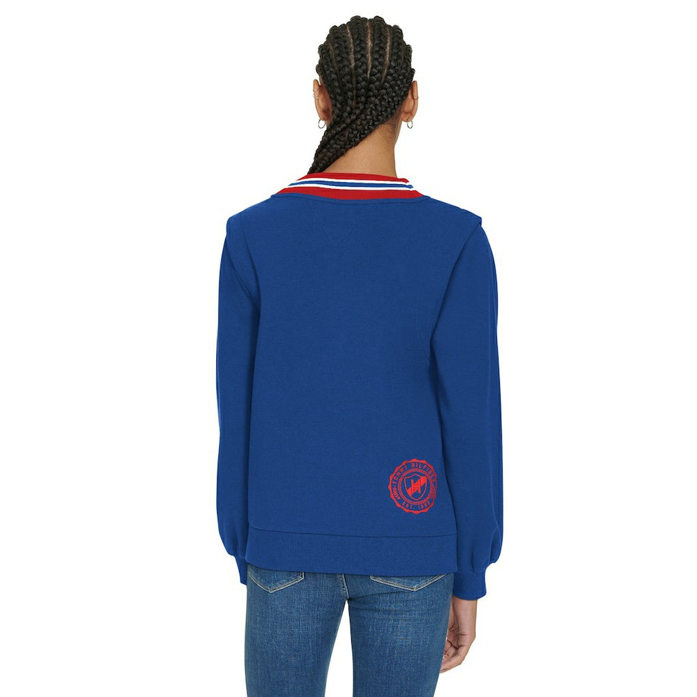 New York Giants  Tommy Hilfiger Women's Alice V-Neck Pullover Sweatshirt