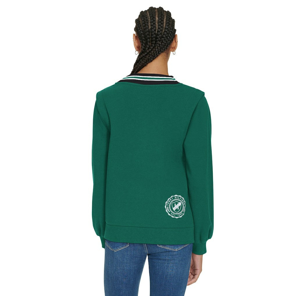 New York Jets  Tommy Hilfiger Women's Alice V-Neck Pullover Sweatshirt