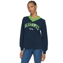 Seattle Seahawks  Tommy Hilfiger Women's Alice V-Neck Pullover Sweatshirt