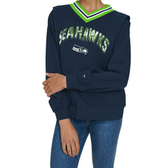 Seattle Seahawks  Tommy Hilfiger Women's Alice V-Neck Pullover Sweatshirt