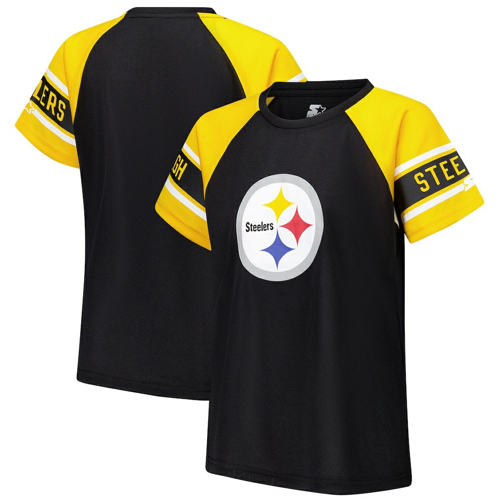 Pittsburgh Steelers  Starter Women's 1st Rounder Color Block Raglan Top