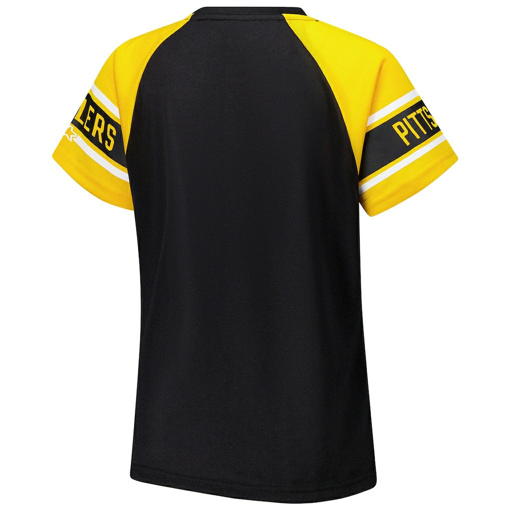 Pittsburgh Steelers  Starter Women's 1st Rounder Color Block Raglan Top