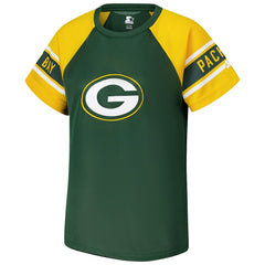 Green Bay Packers  Starter Women's 1st Rounder Color Block Raglan Top