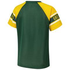 Green Bay Packers  Starter Women's 1st Rounder Color Block Raglan Top