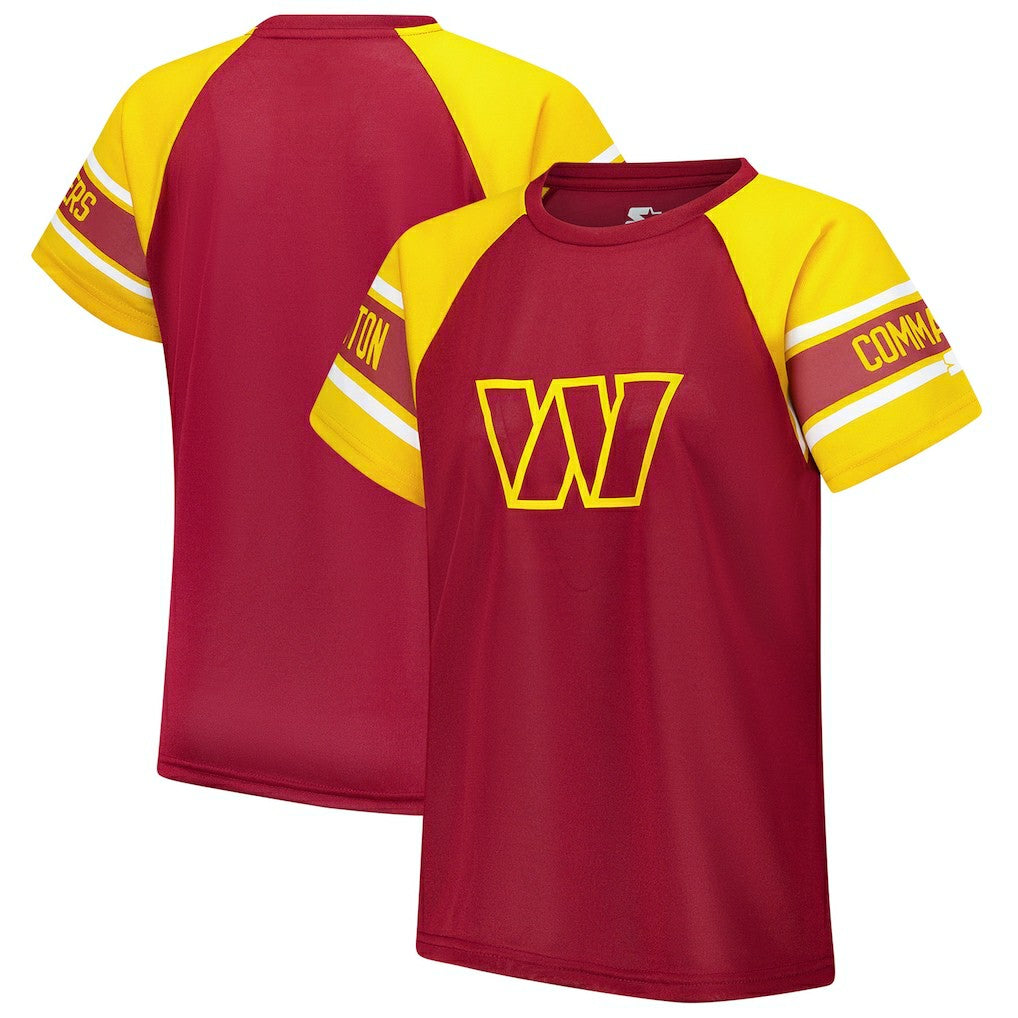 Washington Commanders  Starter Women's 1st Rounder Color Block Raglan Top
