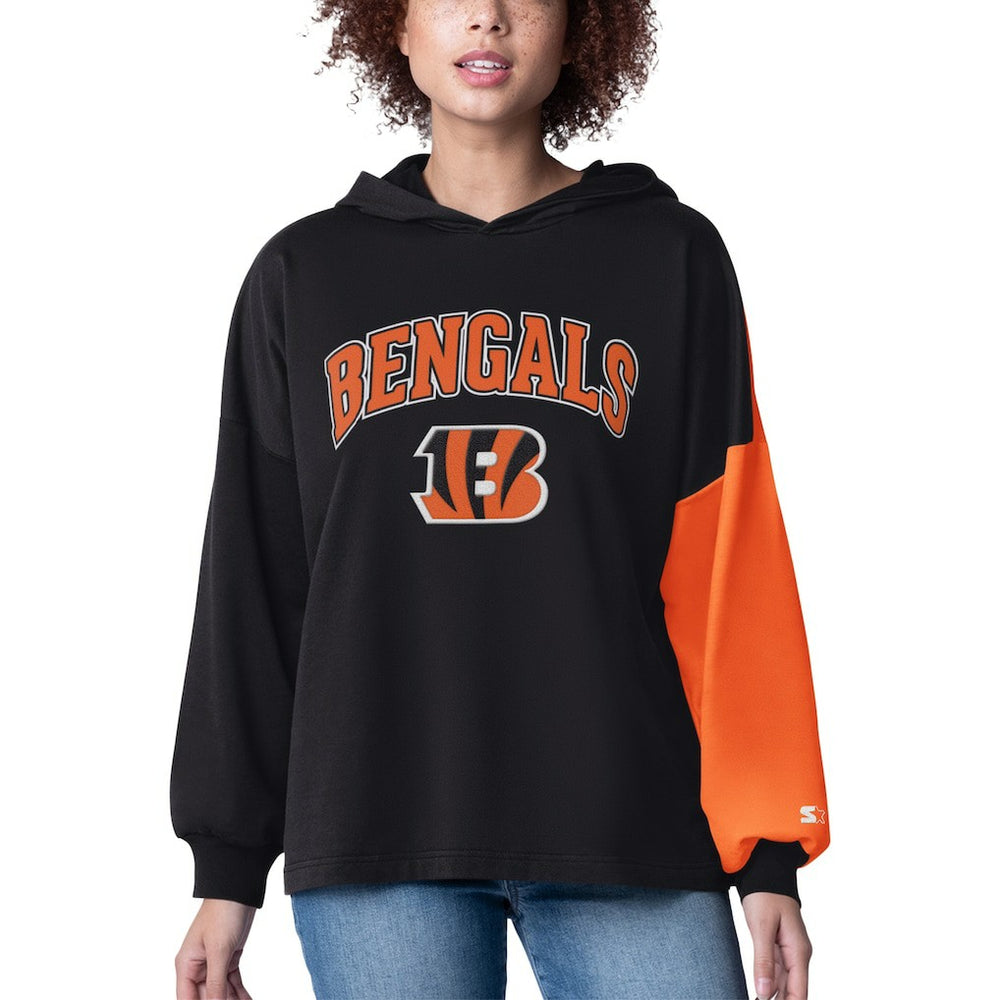 Cincinnati Bengals  Starter Women's Power Move Long Sleeve Pullover Hoodie