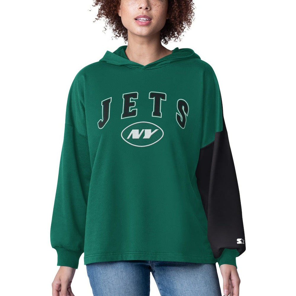 New York Jets  Starter Women's Power Move Long Sleeve Pullover Hoodie