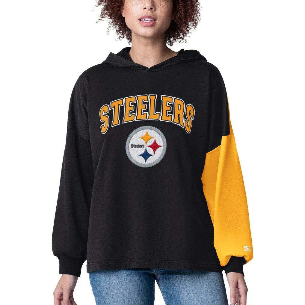 Pittsburgh Steelers  Starter Women's Power Move Long Sleeve Pullover Hoodie