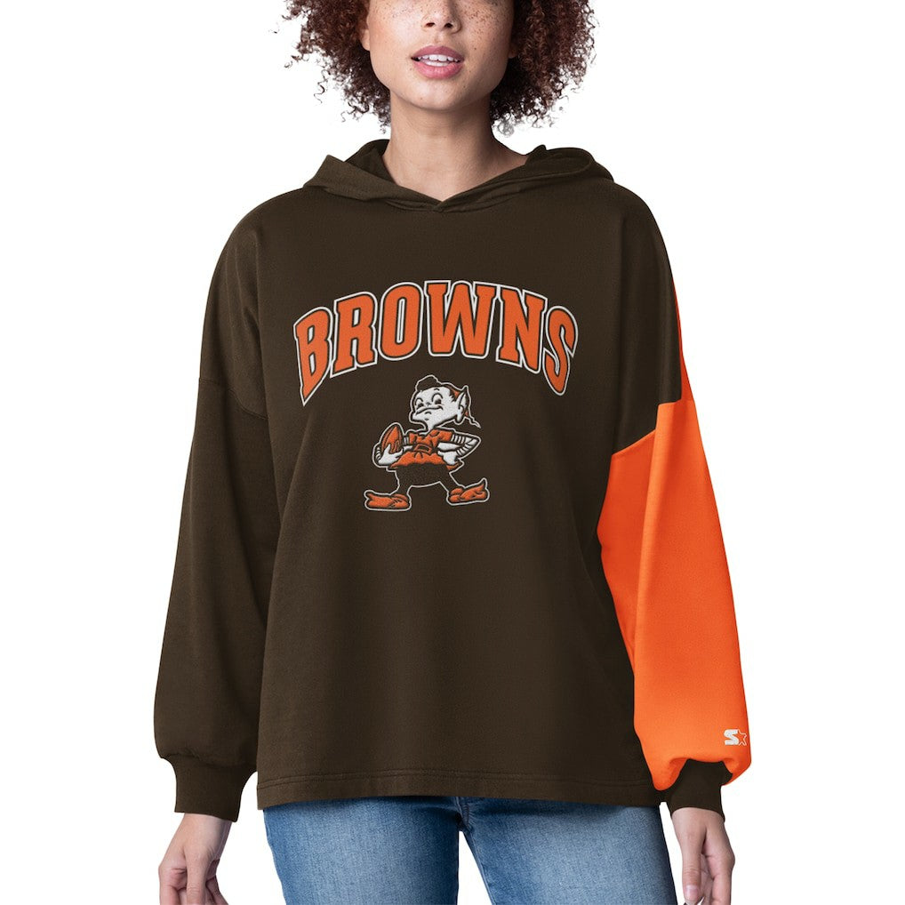 Cleveland Browns  Starter Women's Power Move Long Sleeve Pullover Hoodie