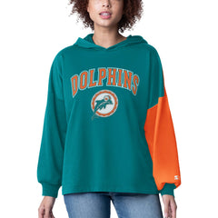 Miami Dolphins  Starter Women's Power Move Long Sleeve Pullover Hoodie