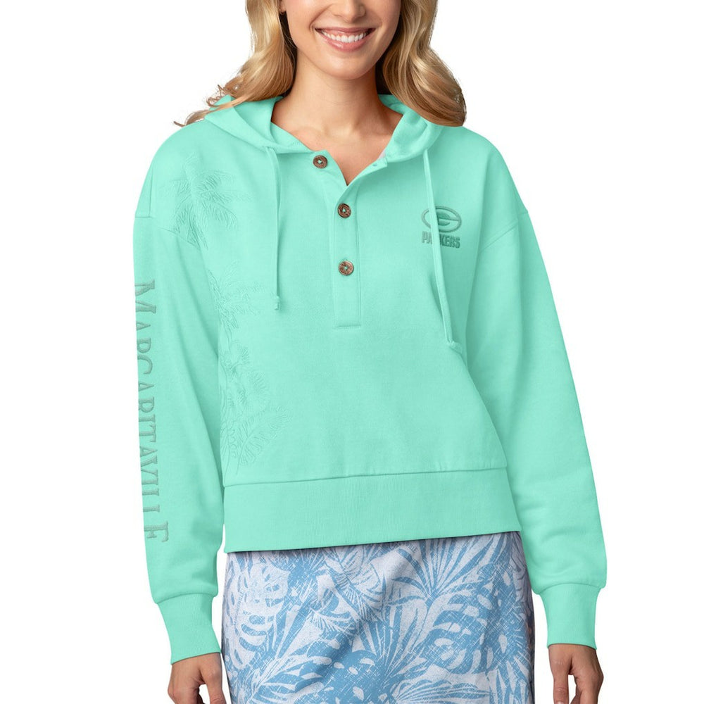 Green Bay Packers  Margaritaville Women's Island Dream Solid Pullover Hoodie