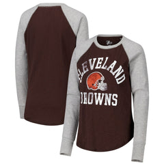 Cleveland Browns  G-III 4Her by Carl Banks Women's Waffle Knit Raglan Long Sleeve T-Shirt