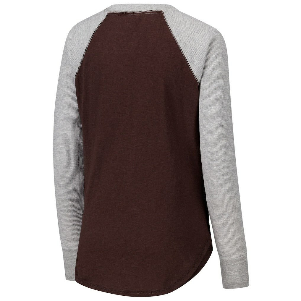Cleveland Browns  G-III 4Her by Carl Banks Women's Waffle Knit Raglan Long Sleeve T-Shirt