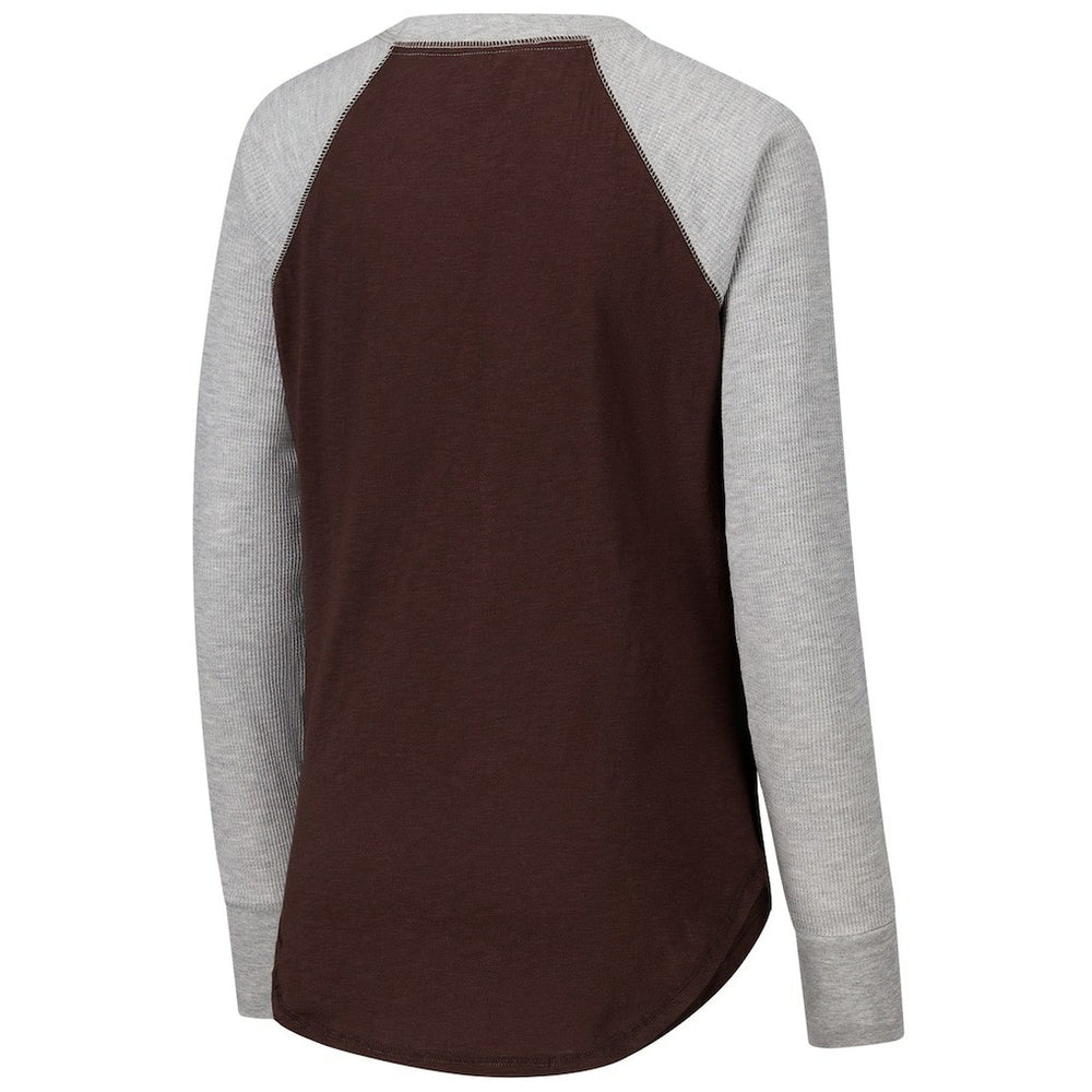 Cleveland Browns  G-III 4Her by Carl Banks Women's Waffle Knit Raglan Long Sleeve T-Shirt