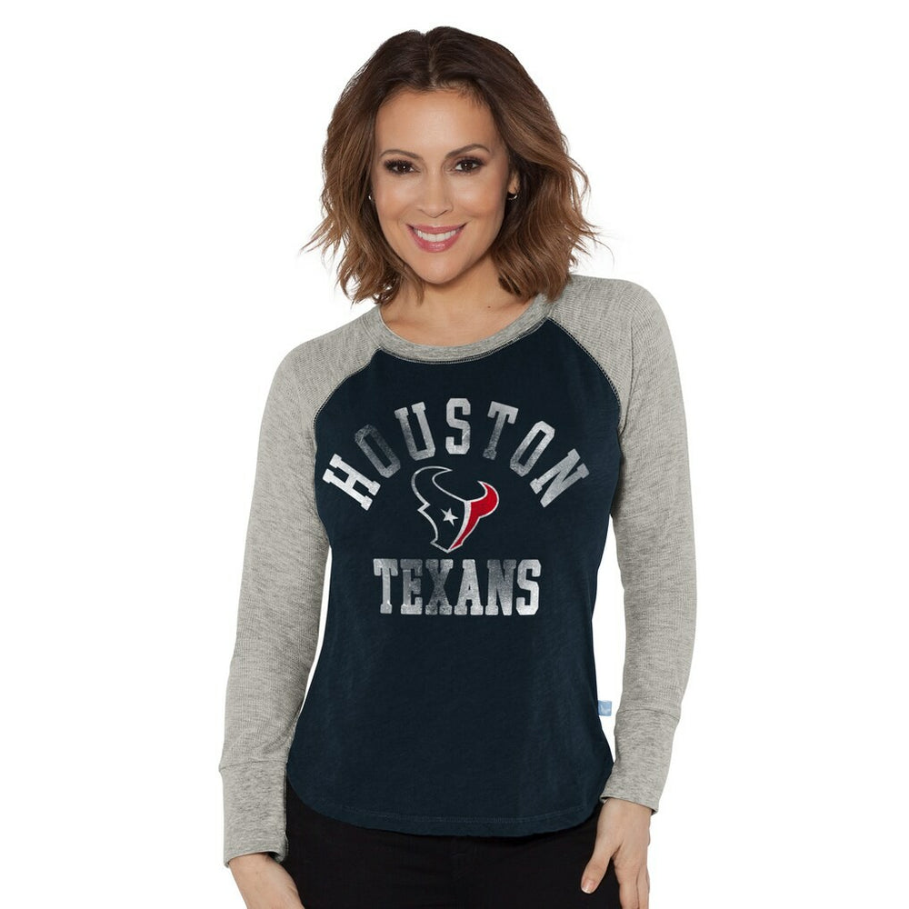 Houston Texans  G-III 4Her by Carl Banks Women's Waffle Knit Raglan Long Sleeve T-Shirt