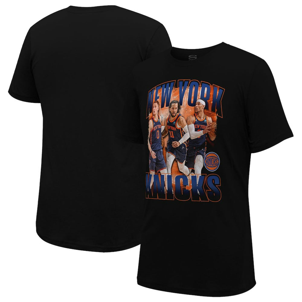 Jalen Brunson, Donte DiVincenzo & Josh Hart New York Knicks Stadium Essentials Unisex Trio T-Shirt On Sale