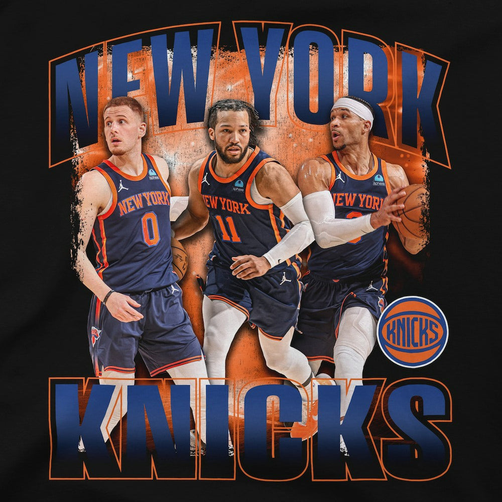 Jalen Brunson, Donte DiVincenzo & Josh Hart New York Knicks Stadium Essentials Unisex Trio T-Shirt On Sale