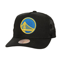 Golden State Warriors Monogram Allover Logo Mesh Trucker Adjustable Hat sale New