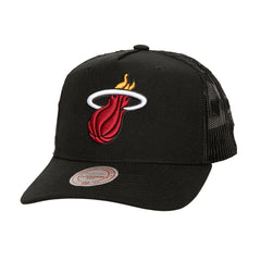 Miami Heat Monogram Allover Logo Mesh Trucker Adjustable Hat On Sale